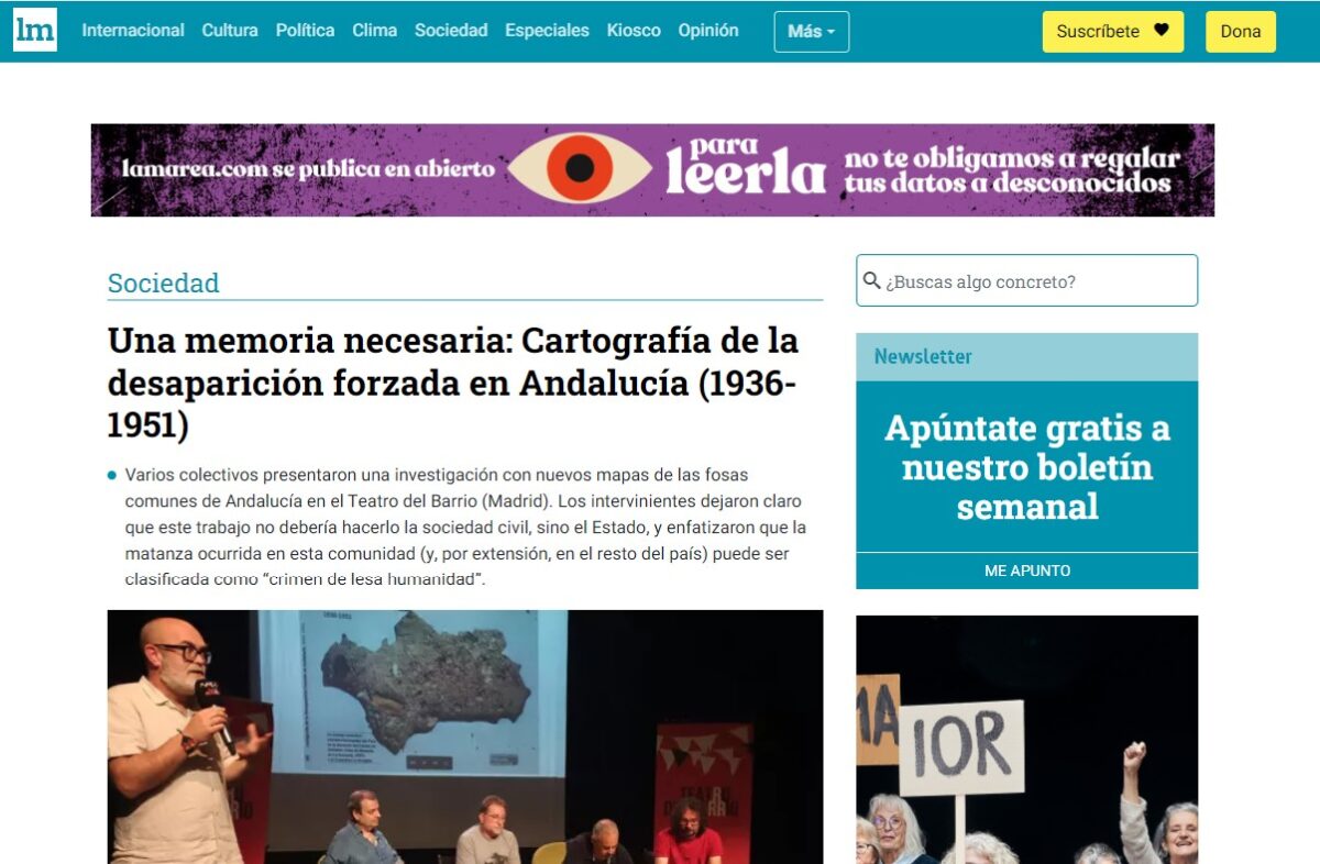 Artículo de Azahara Palomeque sobre la Cartografía publicado en La Marea
